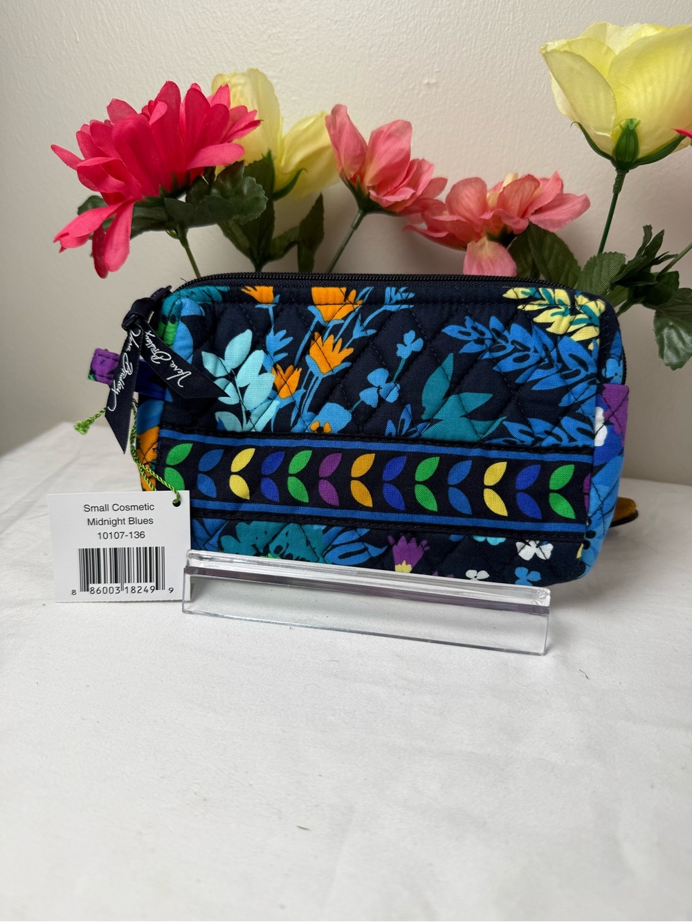 NWT Vera Bradley Midnight Blues Small Cosmetic Bag Retired Rare Travel Organizer